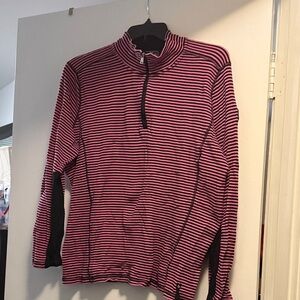 Lauren Ralph Lauren Striped Cowl Neck Sweater - Pink and Black
